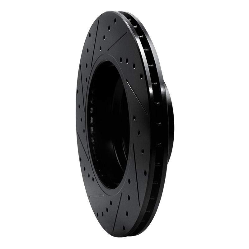 BMW 330XI Brake Rotor (1) - Front Right - R1 Concepts - Drilled & Slotted - Black - `06-`12